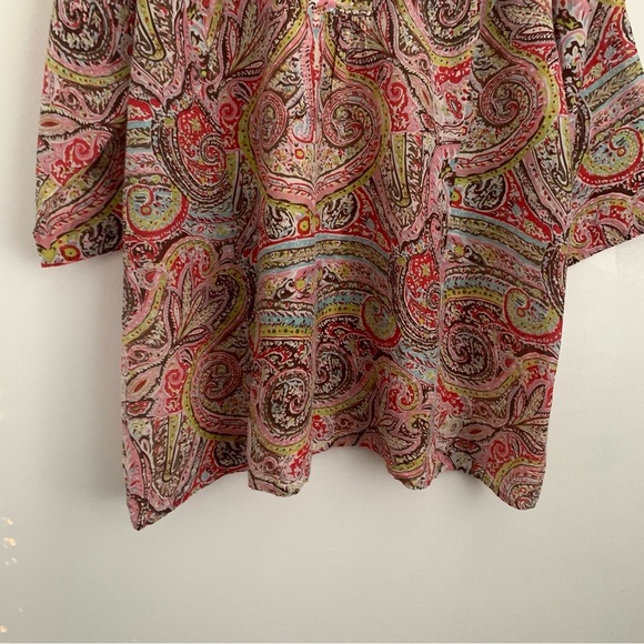David Nieper Pink Cotton Silk Paisley Tunic - Picture 2 of 7